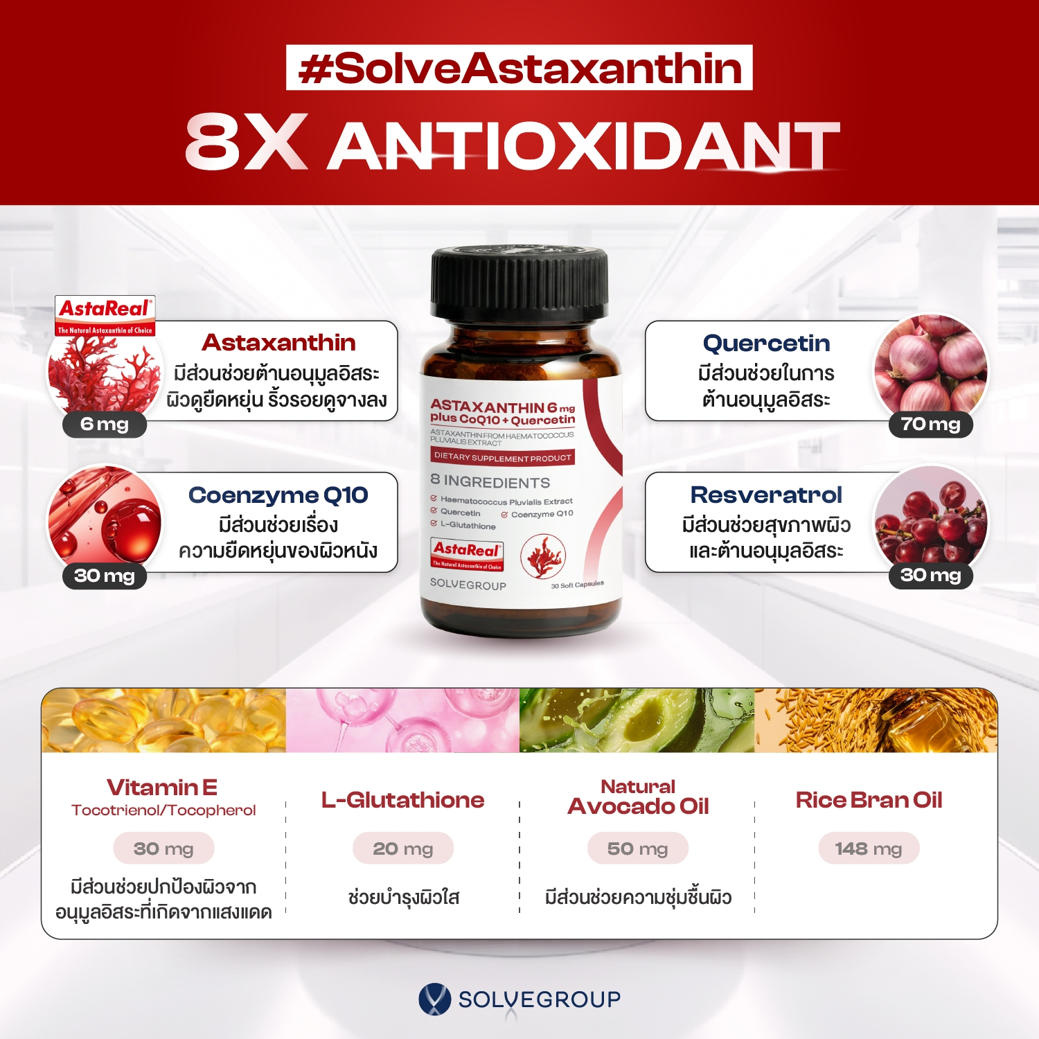 ASTAXANTHIN 6mg plus CoQ10 + Quercetin